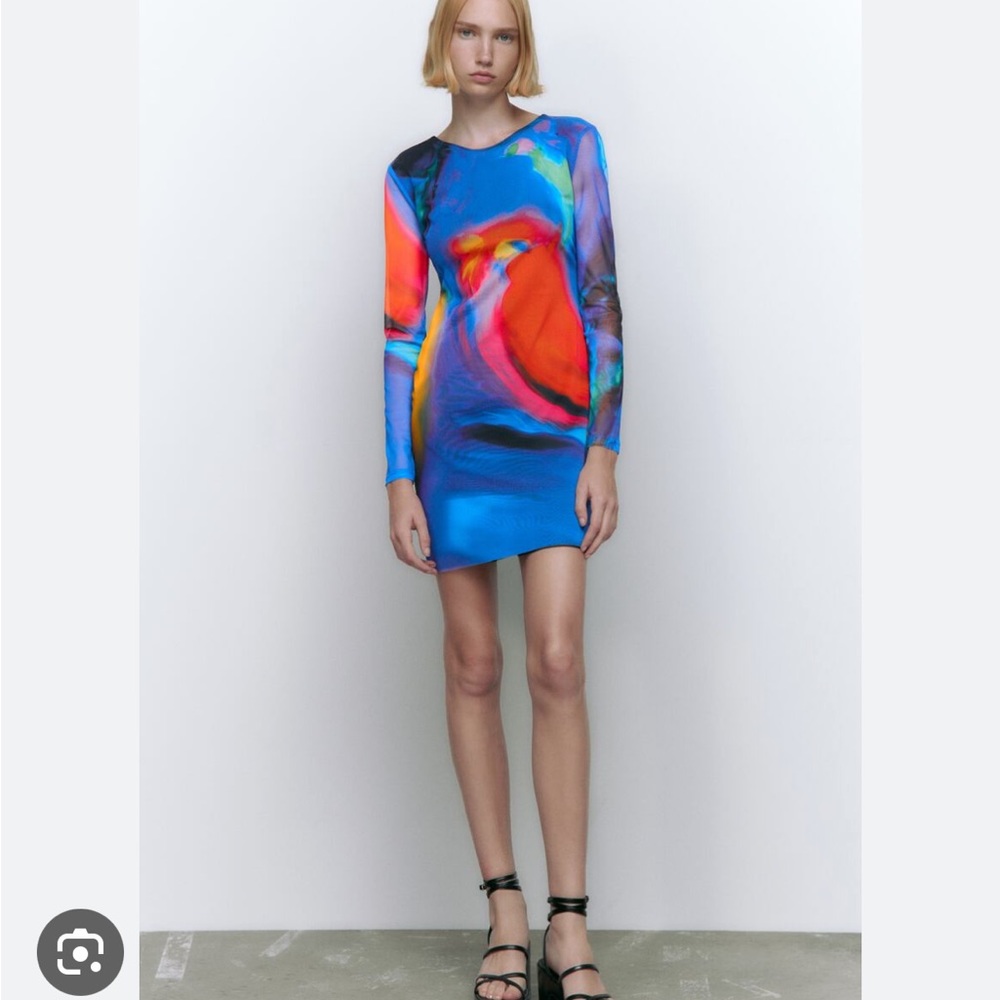 Zara printed tulle dress. Never worn. Perfect condition.